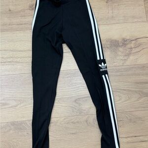 Adidas Leggings in Black with White Stripes